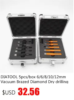 DIATOOL 2pcs 6mm Professional Quality Vacuum Brazed Diamond Core Bits With Qucik Fitting Shank, Dry Drilling Bits