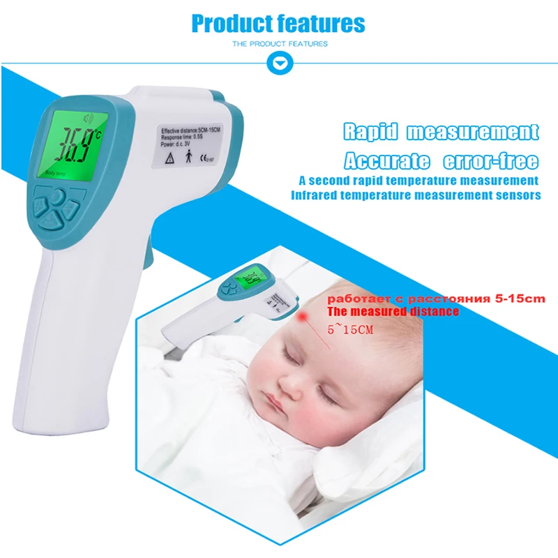 Muti-fuction Детский/Взрослый Цифровой передний инфракрасный медицинский термометр, контактный термометр для тела, измерительное устройство