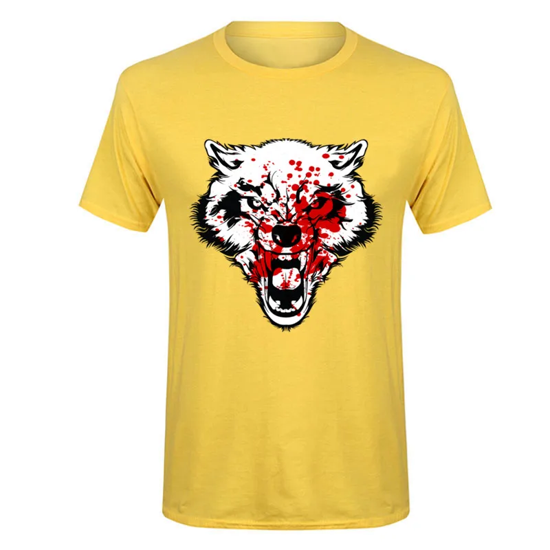 Мужская футболка Homme новинка 2017 с надписью BAD WOLF Cool The North member Blood Wolf мужские
