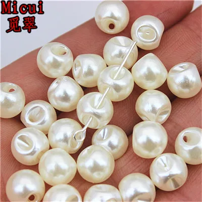 Ivory Color Micui, 100 шт, 10 мм, круглая форма, Жемчуг ABS, для шитья, скрапбукинга, Пришивные бусины для ювелирных изделий, ремесла, украшения для одежды ZZ388 - Цвет: Ivory Color