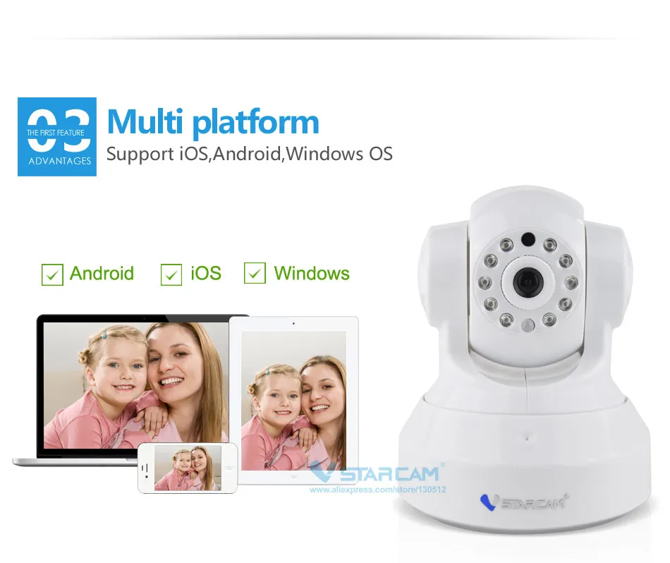 VStarcam HD 720P Wifi IP камера с использованием Приложения eye4 CCTV Wifi камера с поддержкой карты 128 ГБ, беспроводная камера ночного видения P2P Onvif Cam C7837WIP