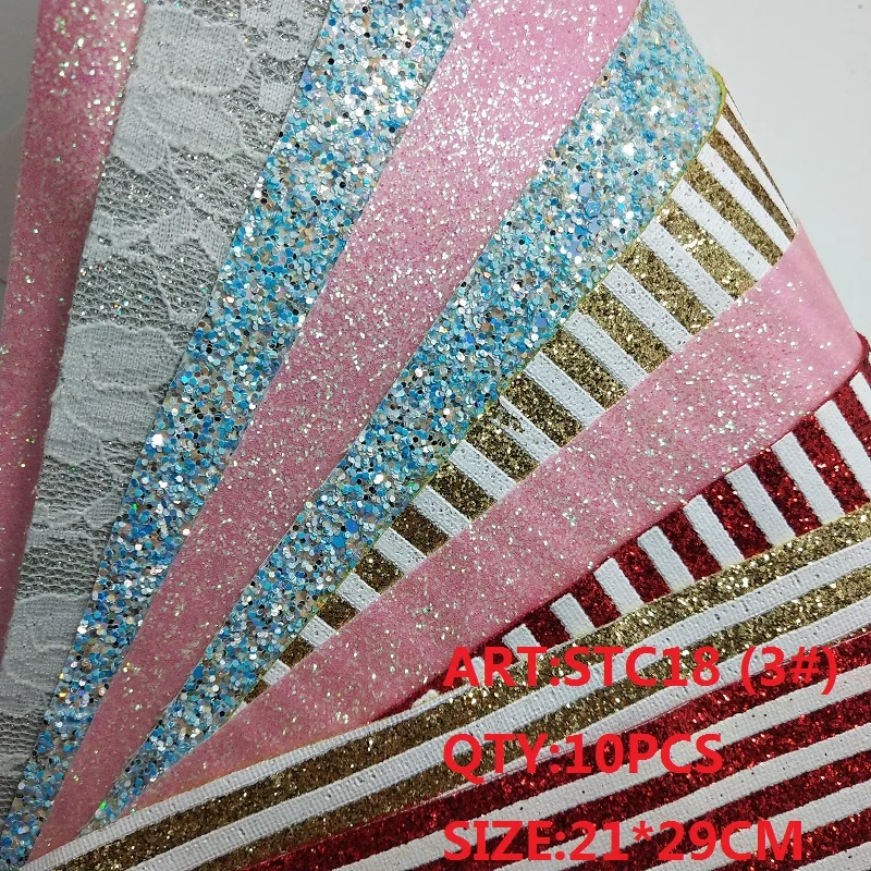 Прозрачный запас 1 комплект (10 шт.) 21X29 см Alisa Glitter Cuero Sintetico Leather для