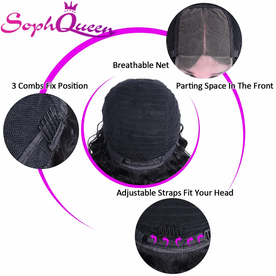 Soph queen Lace Closure человеческие волосы парики глубокая волна бразильские волосы remy 4*4 парики на шнурках человеческие волосы парики для черных женщин
