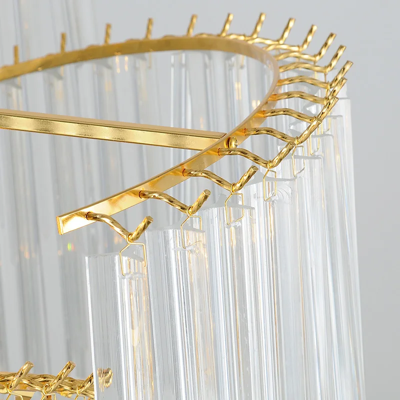 

American fashion crystal chandelier LED gold luxury living room dining room decoration lamp