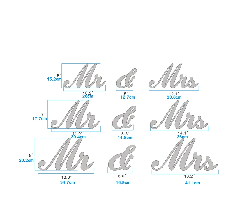 

Silver Crystal shining bright Mr. and Mrs.sign Wedding Gift Letters Top Table Decoration Wedding Props mr&mrs sign