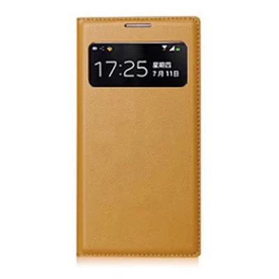 Smart View Flip Cover кожаный чехол для телефона для samsung Galaxy S4 мини S4 S 4 S4mini GT I9190 I9192 I9195 I9500 GT-I9190 GT-I9192 - Цвет: Yellow
