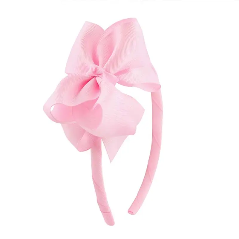 Pink B Новинка, 98 цветов, повязка для волос с бантом для девочек, детская цельная повязка для волос с корсажной лентой ручной работы, аксессуары для волос в горошек, головной убор - Цвет: Pink B