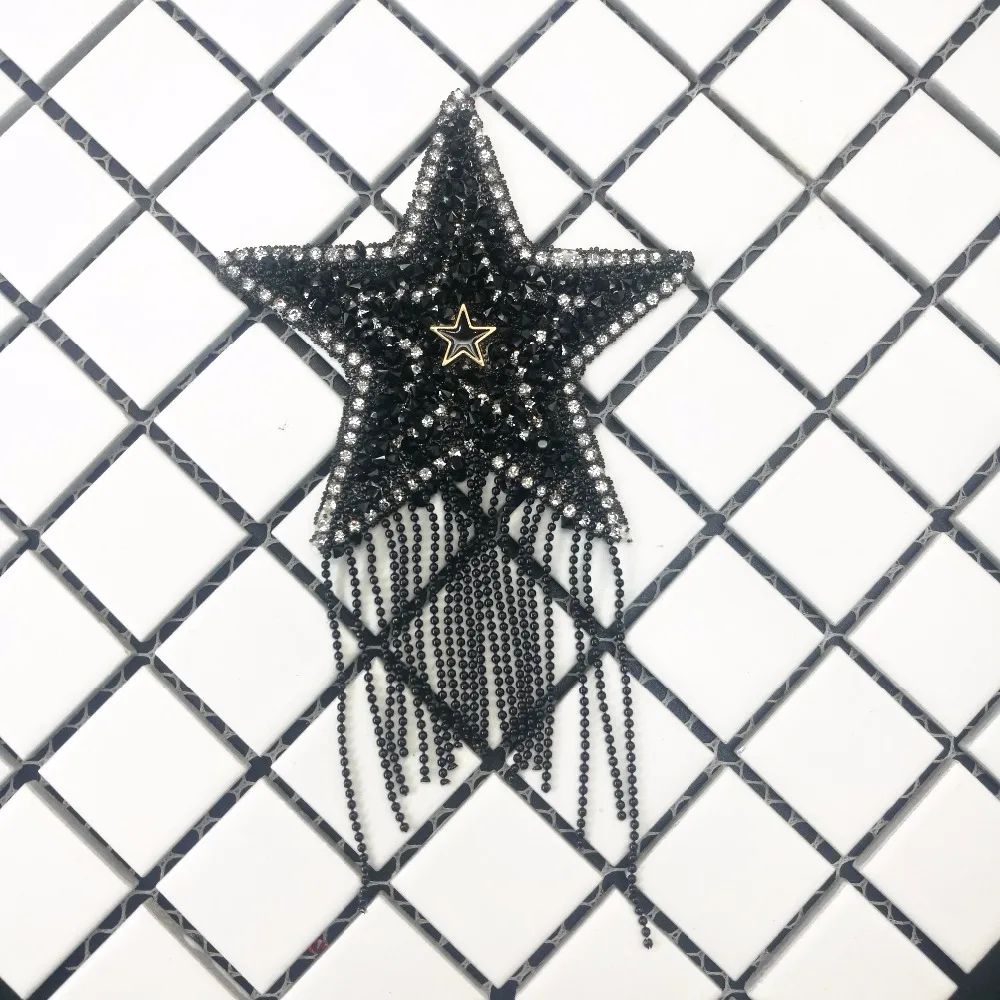 Патчи со звездочкой и бусинами для железных Бейджи одежды модные очки