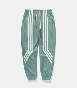 Мужские спортивные брюки с полосками сбоку, повседневные брюки-шаровары в стиле хип-хоп на завязках, осень 2018