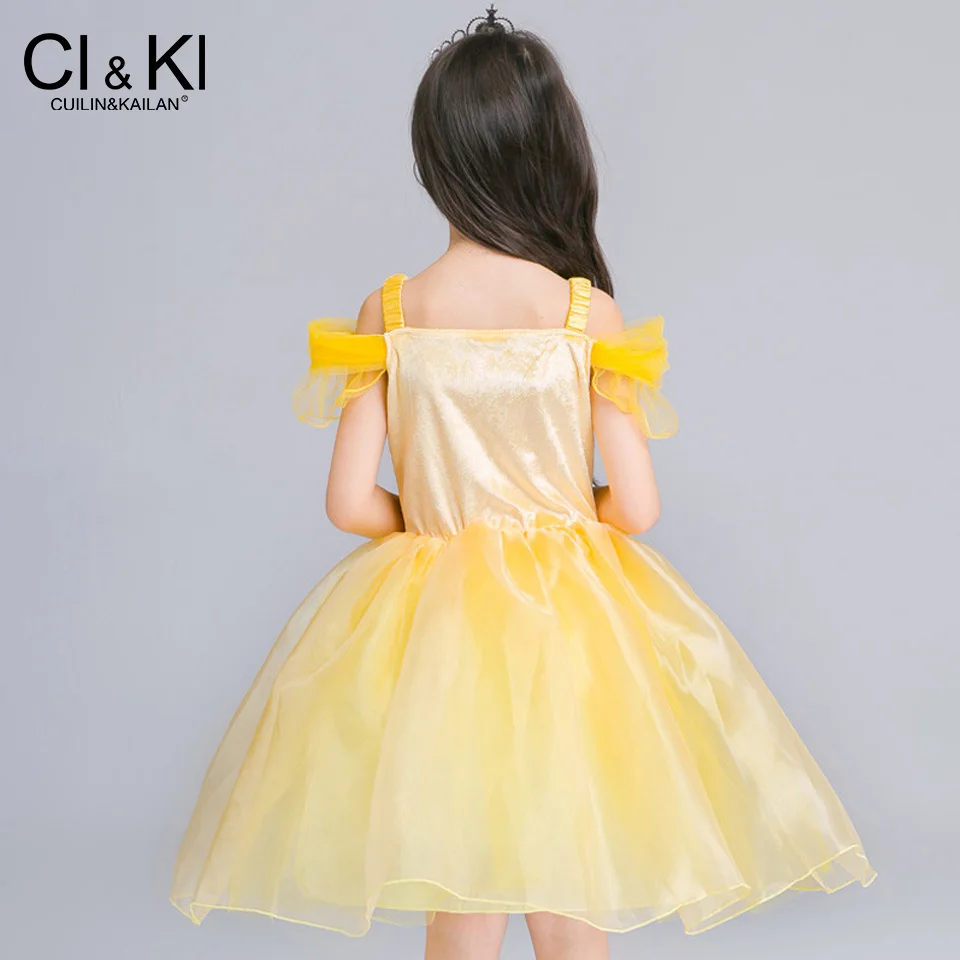 CuilinKailan dress Cosplay Costume Custom Kids Princess Sequined Cotton Baby Girls Vestidos Children christmas moana elsa | Детская