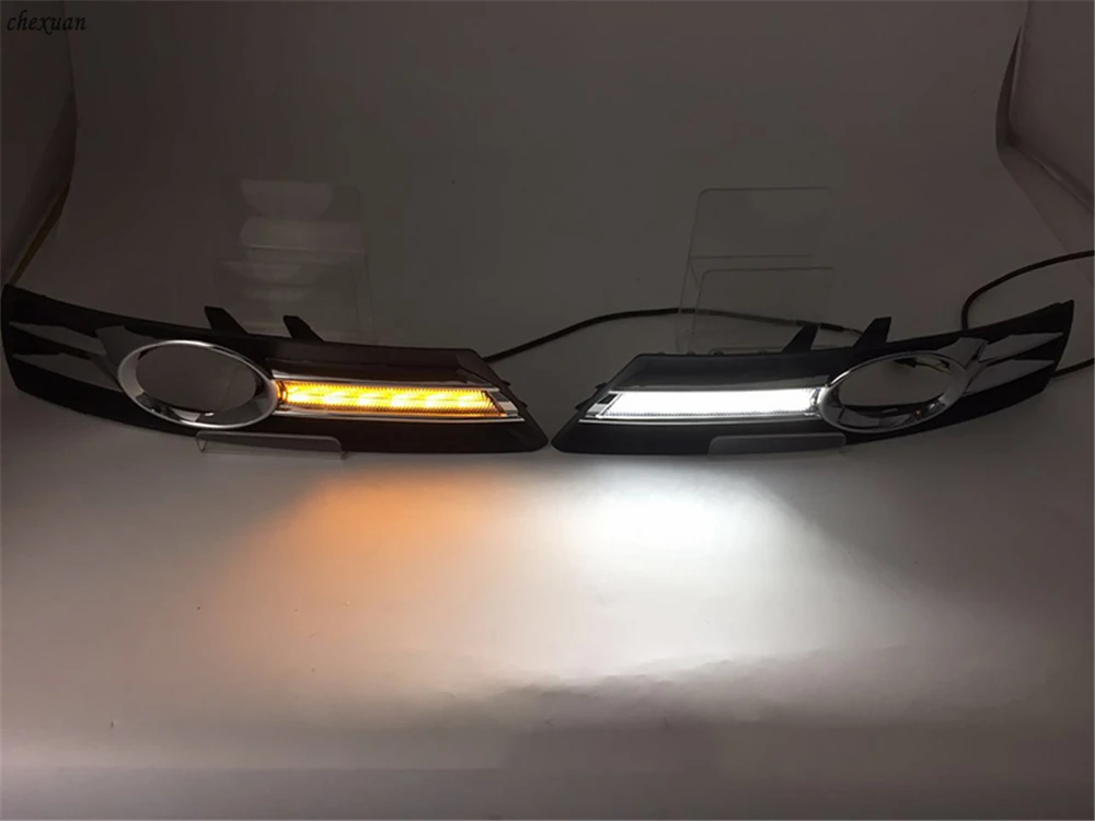 CSCSNL 2 шт. для VW Volkswagen Passat CC 2009-2011 2012 2013 светодиодный DRL дневные ходовые огни с турникетом желтые сигнальные огни
