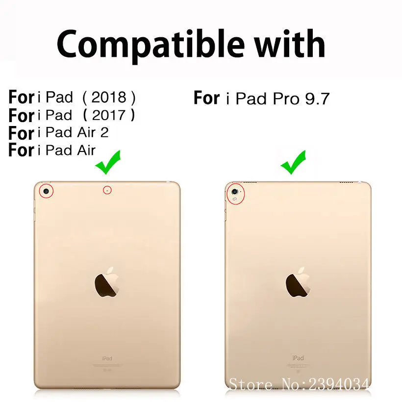 Чехол для планшета iPad 9 7 дюйма 6-го поколения 2018 2017 чехол с держателем карандашей
