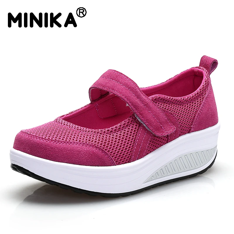 Minika/Новинка; модная летняя дышащая обувь из сетчатого материала; легкая повседневная обувь на платформе для похудения; женская обувь для фитнеса и танцев