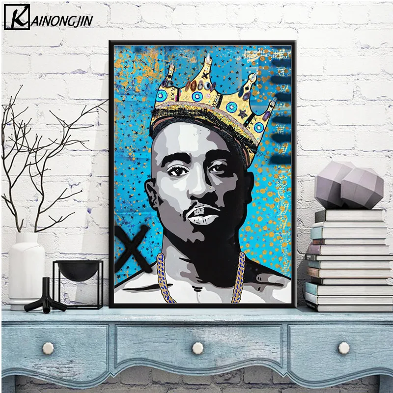 Плакаты и принты Tupac Shakur Notorious B.I.G. Biggie 2pac плакат Холст Картина Настенная картина для гостиной домашний декор