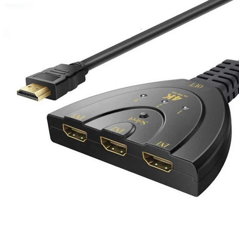 3 порта HDMI коммутатор в 1 выход 1080P 2K 4K Hub V1.4B переключатель сплиттер адаптер кабель