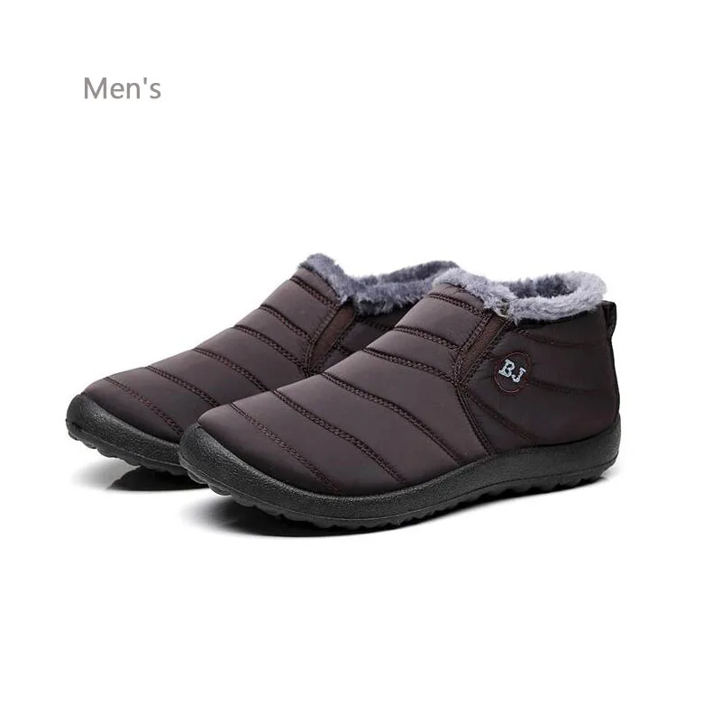 Men coffee New exhibition Women Boots Winter Plush Inside Antiskid Bottom Keep Warm Waterproof Ankle Ski Boots Booties Women's Shoes 35-46 - Цвет: Men coffee