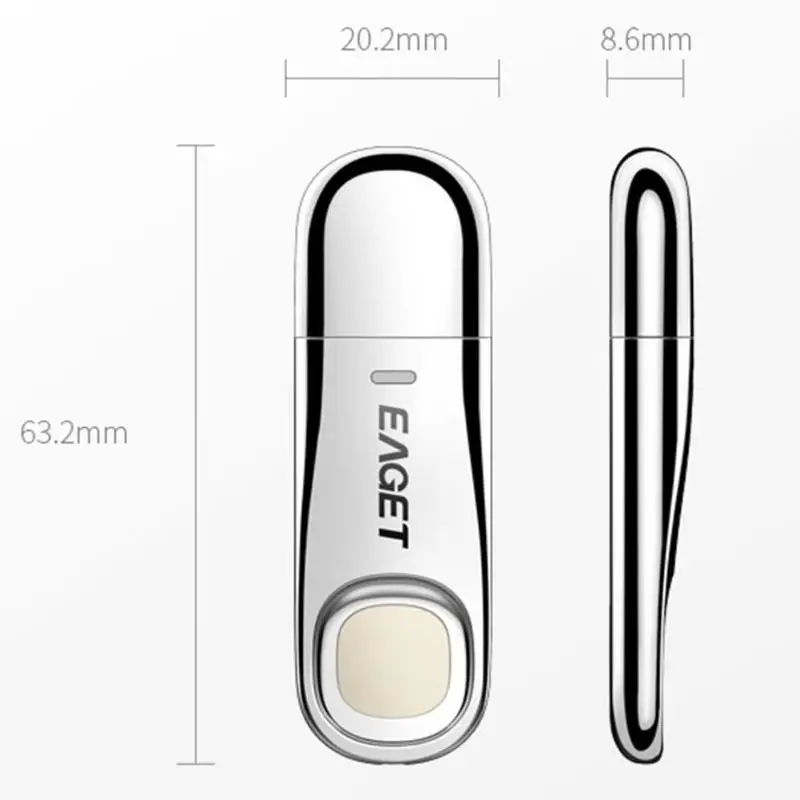 EAGET FU60 FU5 32 ГБ/64 Гб USB накопители отпечаток пальца зашифрованный USB флеш-накопитель Высокоскоростной USB 3,0 Флешка металлический u-диск для ПК ноутбука