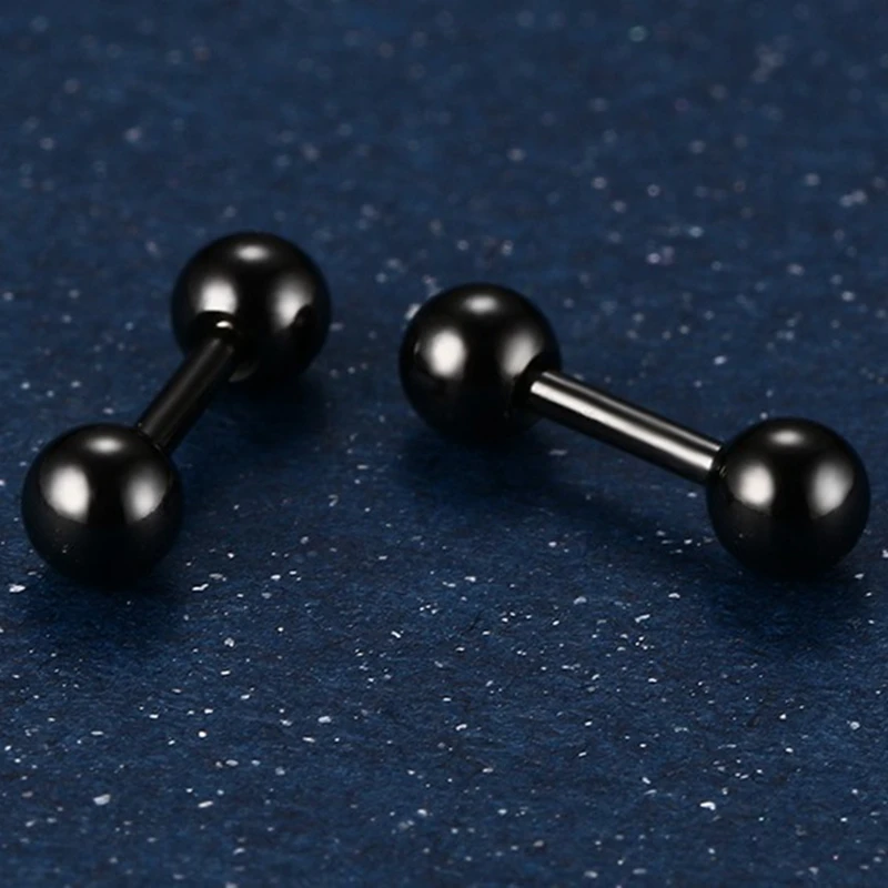 DOYUBO Новый 316L Нержавеющая сталь серьги из двух шариков с