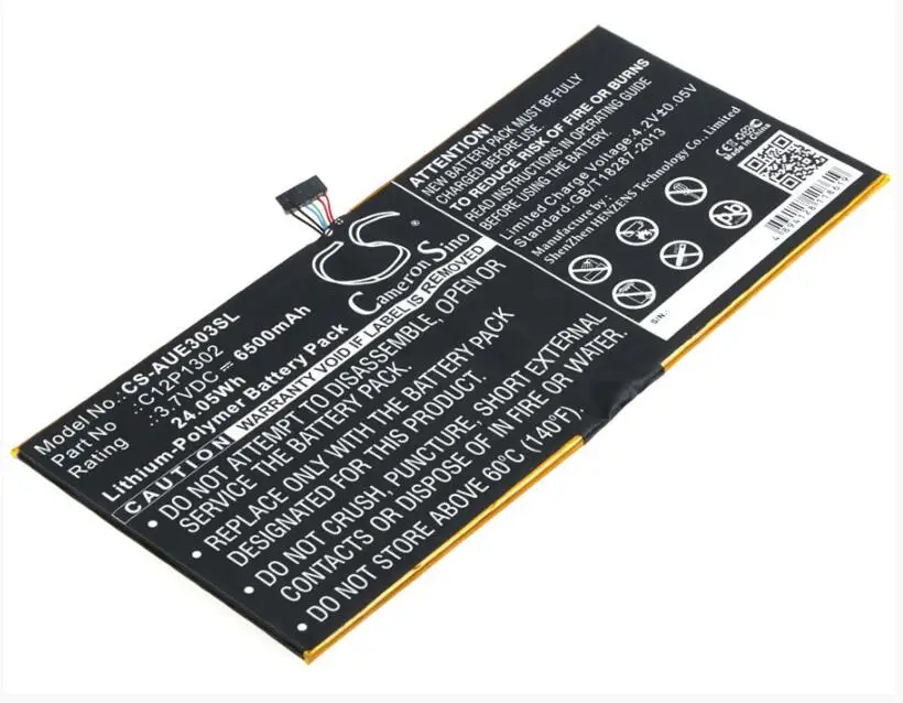 Аккумулятор Cameron Sino 6500 мАч для ASUS K00A MeMo Pad 10 ME302C MeMo Pad 10 ME302KL C12P1302