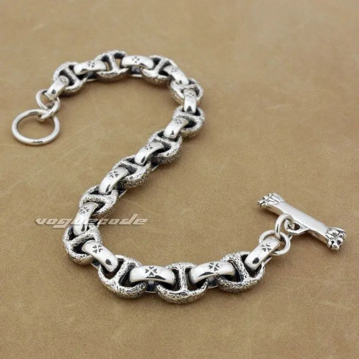 Мужской Байкерский браслет с головой льва серебро 925 пробы 6 ~ 11 4 дюйма|bracelet bow|silver