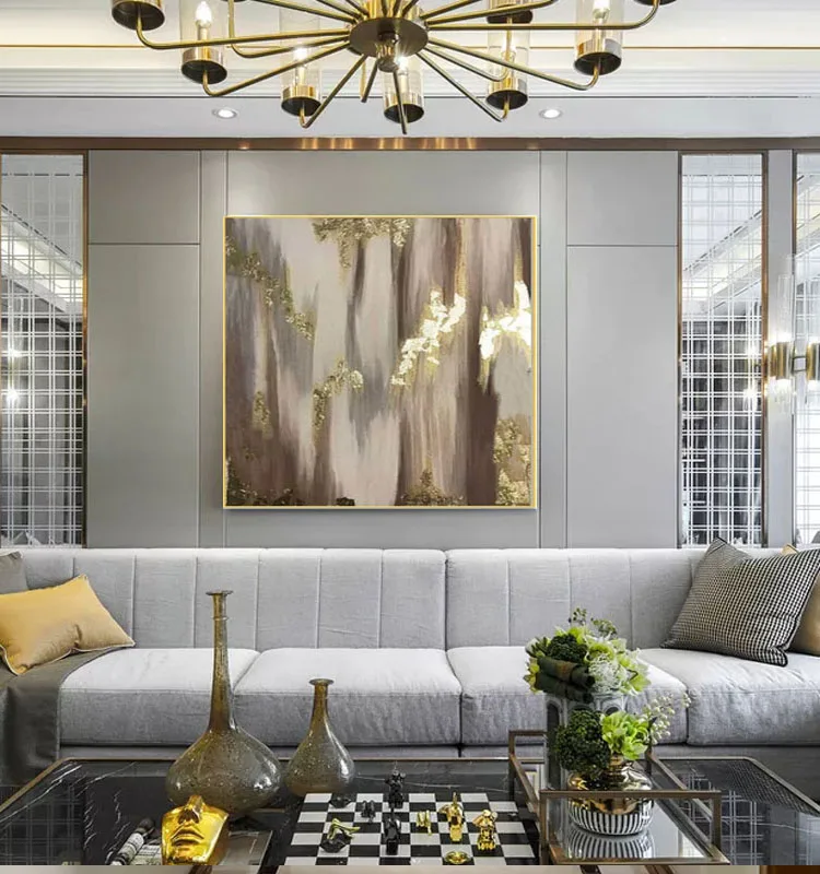 Великолепный художник Золотая картина маслом 100% ручная роспись Абстрактная