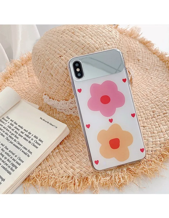 Чехол Gimfun для телефона в стиле ретро с изображением цветов и зеркалом Iphone Xs Xr Xsmax 6s