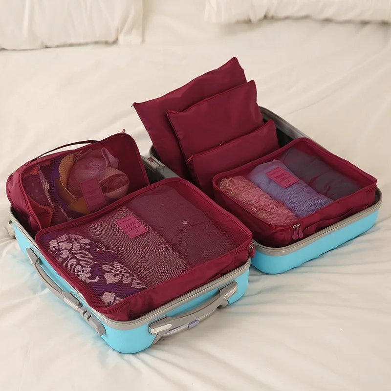 6 шт./компл. дорожные сумки для хранения из полиэстера вместительные унисекс