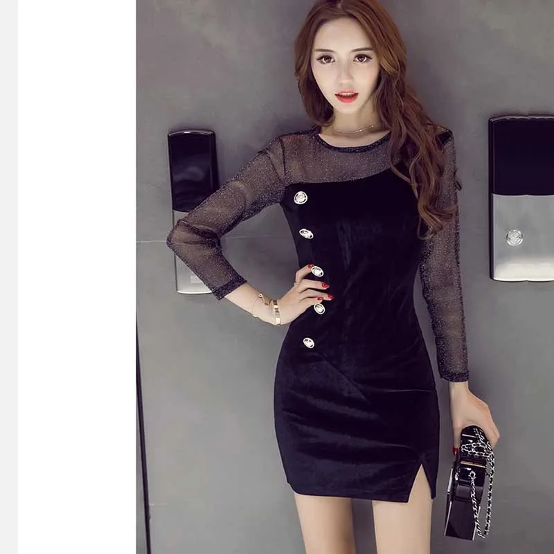 2017 Женщин Теплые Боты Dress Зима Тонкий Плюс Размер Платья О-Образным Вырезом С