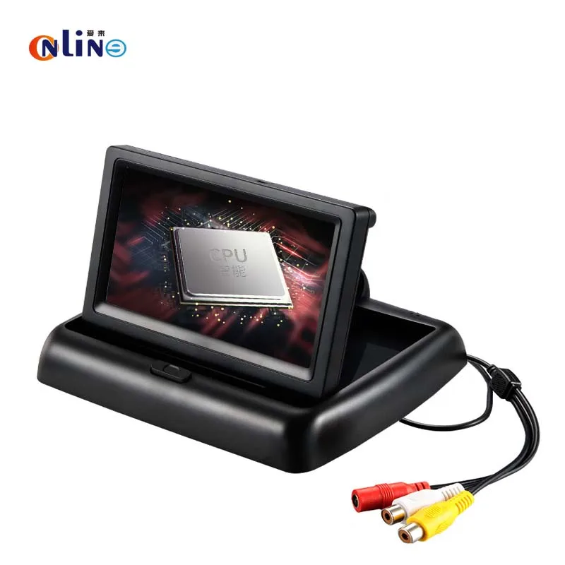 Складная 4.3 дюймов TFT ЖК-дисплей мини приборной панели автомобиля заднего вида