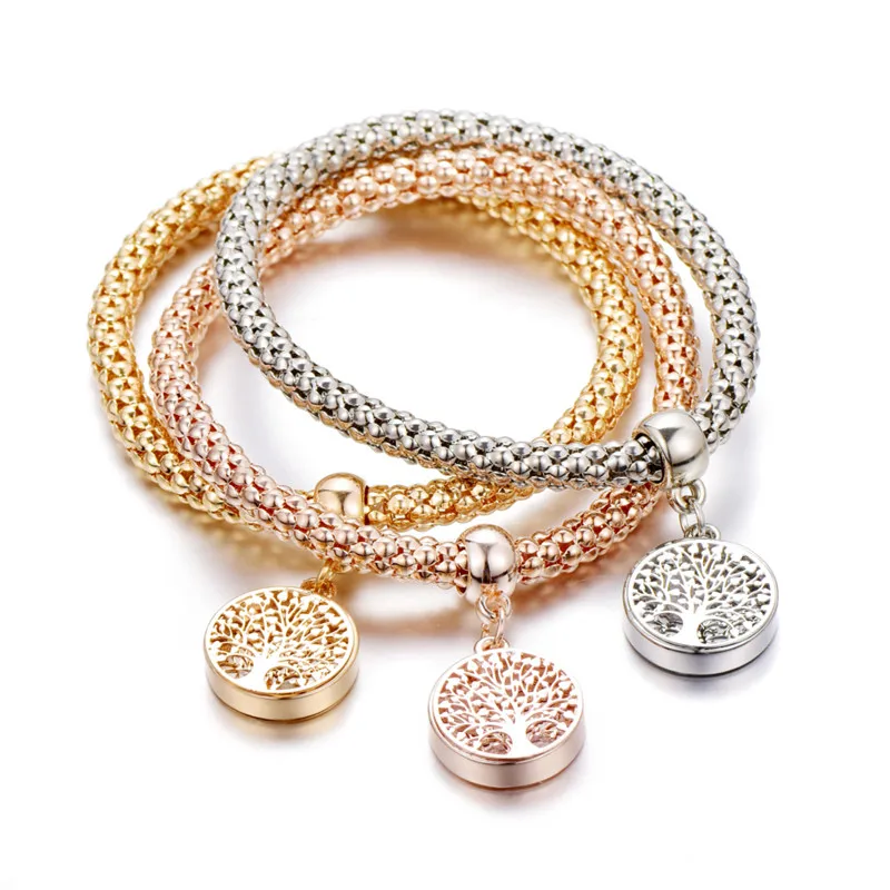 Женский браслет с шармами Древо жизни ручной работы австрийскими