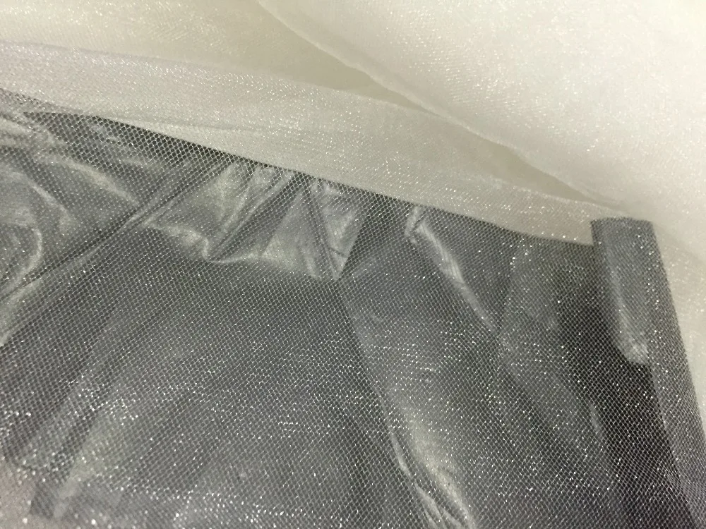 Новая блестящая Мягкая сетчатая Тюлевая ткань шириной 170 см цвета слоновой кости