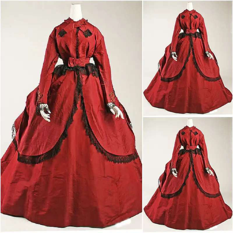 

2017 New Customer made Victorian Dresses Scarlett Civil War Southern Belle dress Cosplay Halloween dresses US4-36 C-982