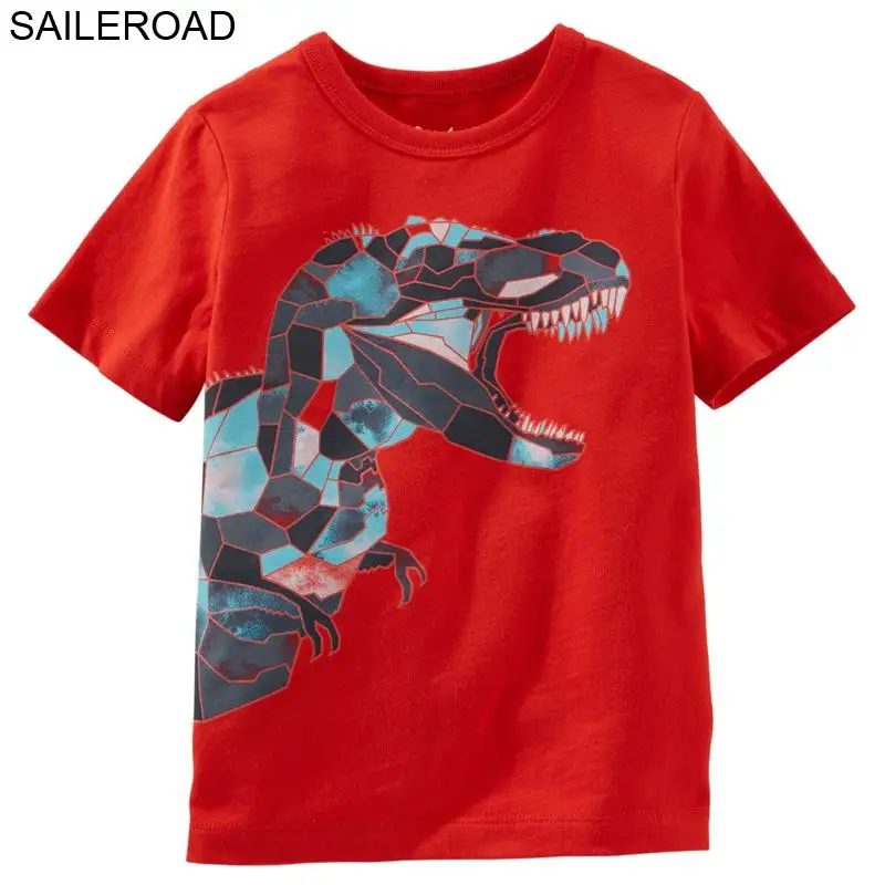 732 same picture SAILEROAD/Летняя футболка для маленьких мальчиков 1-7 лет, Детская короткая одежда для мальчиков и девочек, хлопок, костюм с рисунком для маленьких детей - Цвет: 732 same picture