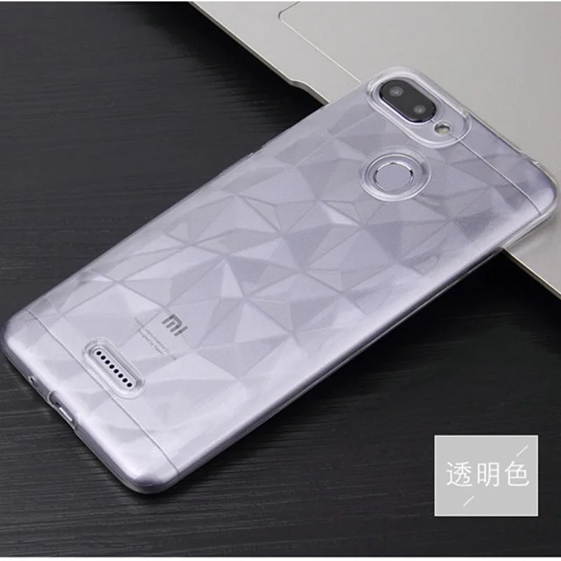 3D Diamond Patterned Transparent Soft TPU Case Cover on sfor Xiaomi Mi 9 se A2 Redmi S2 6A Note 5 5A 7 Clear Silicon Phone Capa |