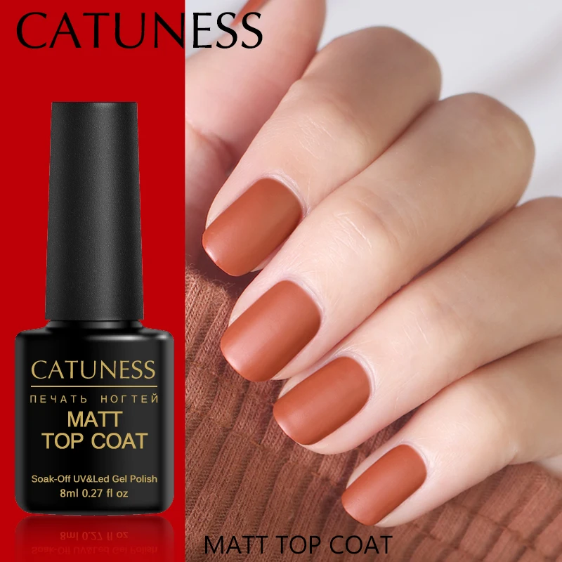 Матовый верхний слой CATUNESS 8 мл УФ Гель лак прозрачный отмачиваемый Цветной для