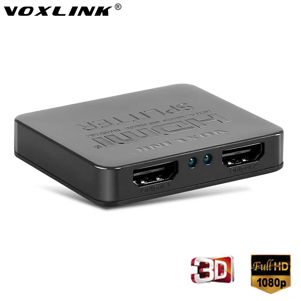 Voxlink мини 1x2 HDMI Splitter 1080 P 3D я в 2 из V1.4 дистрибьютор конвертер синий солнцезащитные