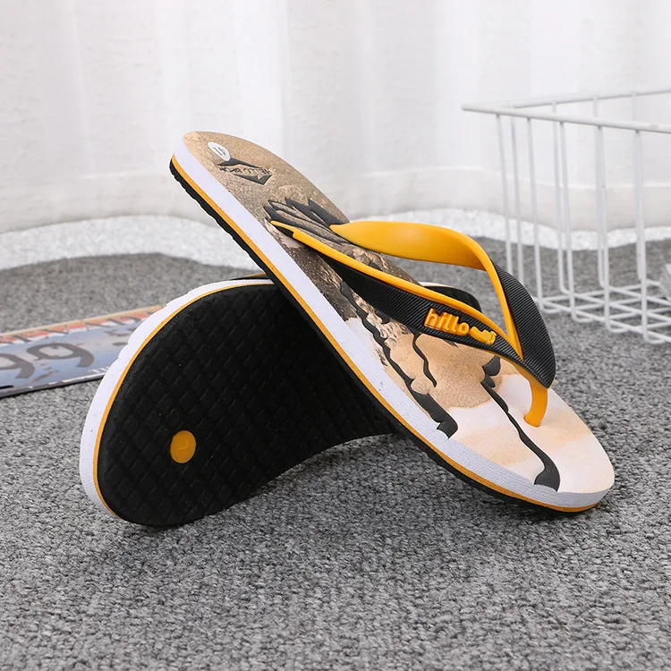 Пляжные шлепанцы для мужчин и женщин Нескользящие сандалии в Корейском стиле