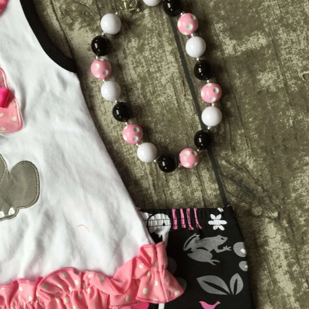 baby Girls Summer clothes children cute elephant top outfits girls ruffle capri pant clothing with accessories | Детская одежда и