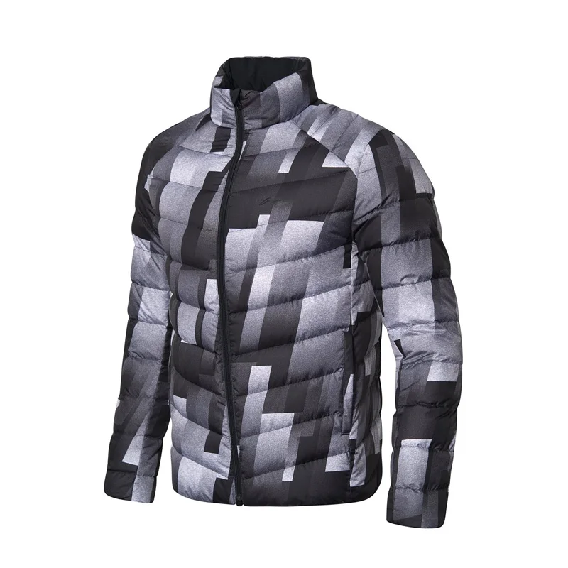 Li Ning мужской тренировочный короткий пуховик двусторонний легкий с подкладкой из