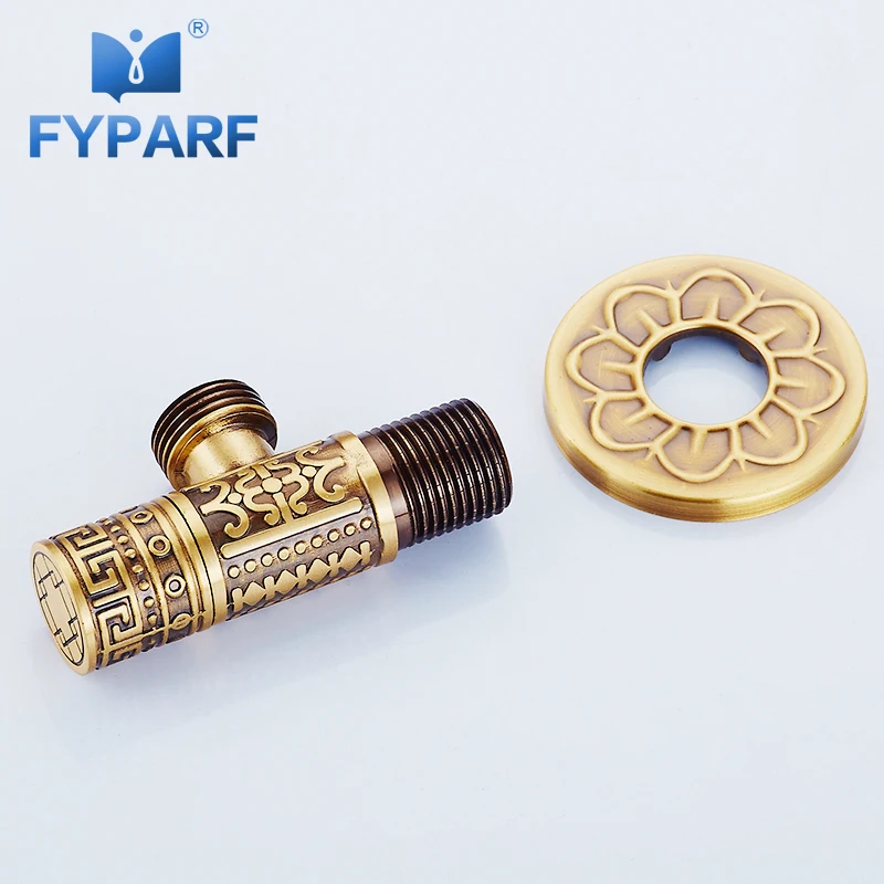 FYPARF Запчасти для смесителей 1/" x 1/2" Античная Латунь Угол Запорной Арматуры отключение воды Треугольники клапан для кран и туалет