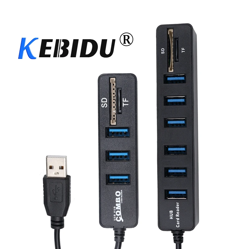 Usb хаб kebidu Combo с 3 / 6 портами концентратор USB 2 0 высокоскоростной разветвитель