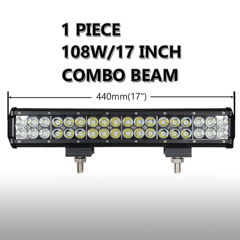 17 inch led bar RACBOX Slideable 12 17 20 28 36 44 дюймов светодиодный светильник для работы, комбинированный луч для внедорожника 4WD грузовик внедорожник 4x4 ATV UTV 12V 24V - Цвет: 17 inch led bar