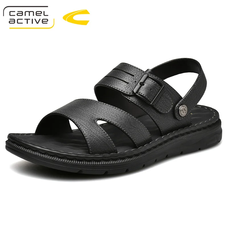 

Camel Active 2019 New Design Summer Antiskid Gladiator Genuine Leather Buckle Strap Sandals Men Casual Flat Fashion shoes