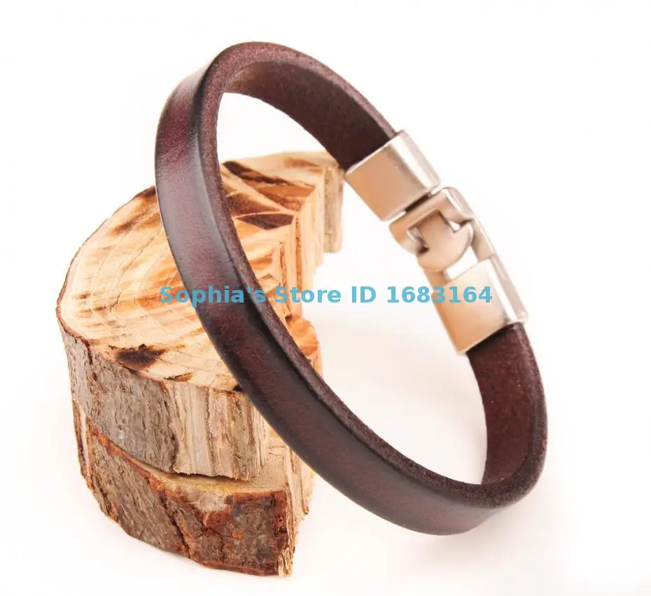 BL08 коричневая Новая мужская Тонкая однотонная кожаная фотобумага Новинка|bracelet