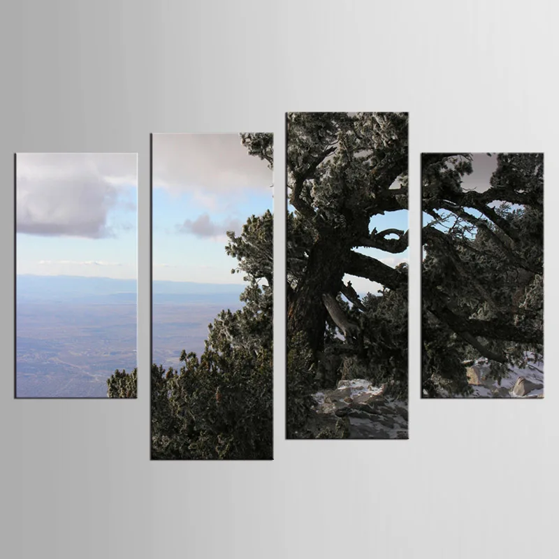 4 шт./компл. Настенная картина с изображением прибрежных деревьев для украшения