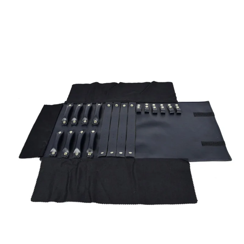 

Newest Dark Blue Leather Multi Jewelry Display Bag Travel Roll Pouch for Ring Earring Necklace Bracelet Storage Folding Bag