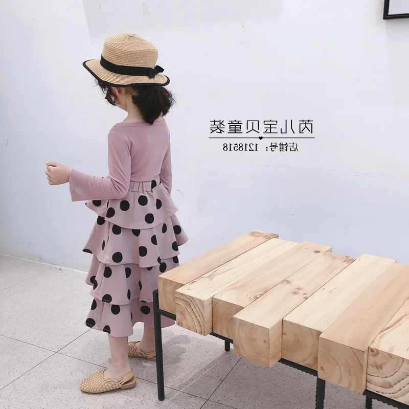 2019 детская одежда комплект из двух предметов Корейская для девочек блузки в