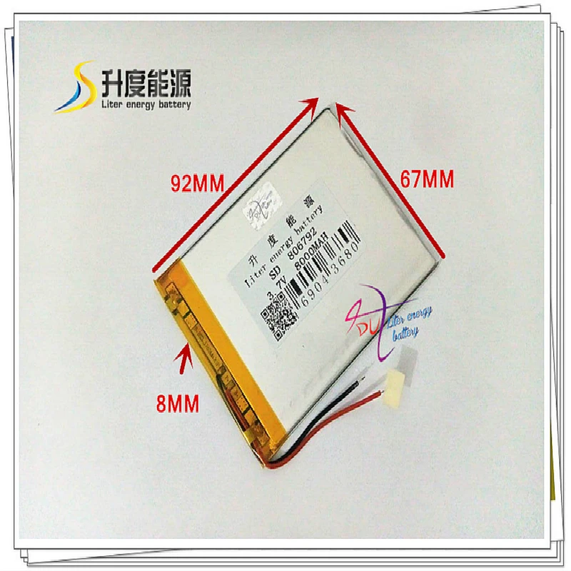 3,7 V 8000mAH 806792 полимерный литий-ионный/литий-ионный аккумулятор для банка питания, планшетного ПК, цифровая фоторамка