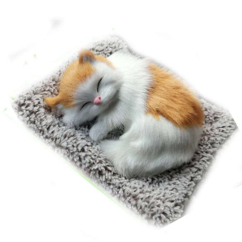 Cute Car Dashboard Ornaments Simulation Sleeping Cat Decoration for Lovely Plush Kittens Doll Toy Interior Accessories | Автомобили и