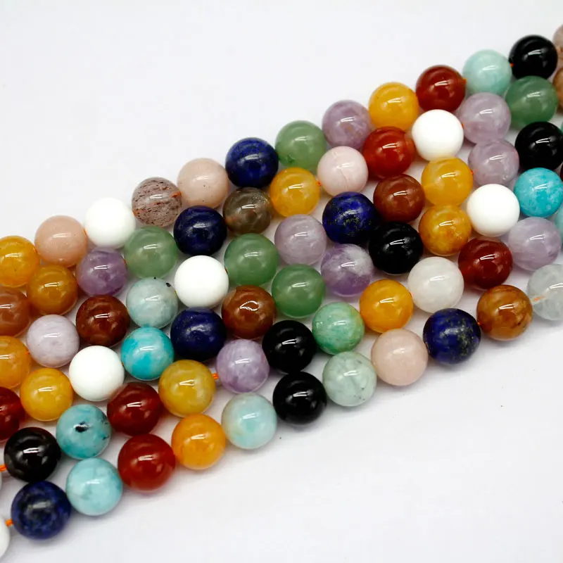 

natural Grade multicolor semi precious stone Beads For Jewelry Making Strand 15" DIY Jewellery